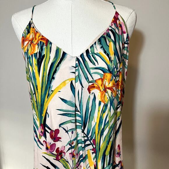 Abbeline Tropical Floral South Moon Under  Festival Boho Slip Dress Size Small - Picture 3 of 11